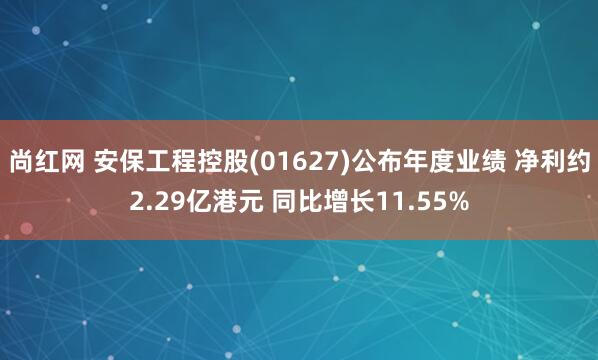 尚红网 安保工程控股(01627)公布年度业绩 净利约2.29亿港元 同比增长11.55%